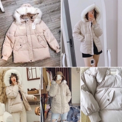 ÁO PHAO BÉO MŨ LÔNG 2 MÀU NỮ( XẢ 179k)