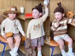 SET 3 ÁO DÀI TAY TONE BE HÀN XẺNG BÉ TRAI