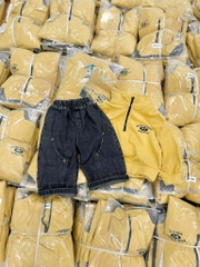 SET BỘ DÀI ÁO NỈ VÀNG QUẦN BÒ BÉ TRAI