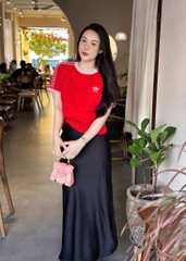 PHÔNG VALENTINE ADIDAS TIM PHỐI CỔ CỘC TAY NỮ SẴN