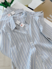 ÁO KẺ ZARA CỔ V VẠT BẦU NỮ