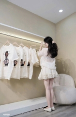 ÁO VOAN HOA IN HÌNH CÔ GÁI NỮ (XẢ 45k)