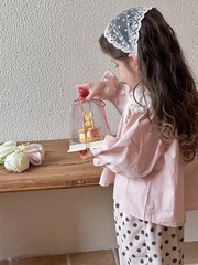 SET BỘ DÀI ÁO BABYDOLL PHỐI REN MIX QUẦN CHẤM BI BÉ GÁI (XẢ 50k)