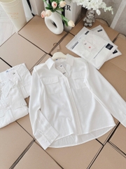 ÁO SƠ MI GU 2 TÚI NẮP TAY DÀI NỮ