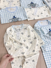 SET 2 BỘ DÀI CARO XANH VOI BÉ TRAI SẴN (SALE 109k)