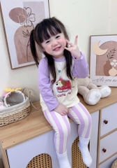 SET 2 BỘ DÀI QUẦN SỌC GẤU BEAR PUPPY BÉ GÁI SẴN