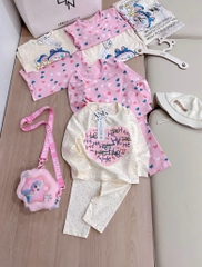 SET 2 BỘ DÀI TIM HỒNG HEHE CHUẨN HÀN BÉ GÁI