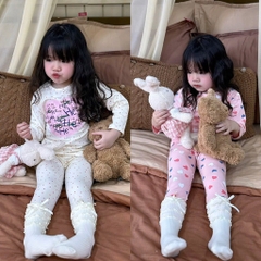 SET 2 BỘ DÀI TIM HỒNG HEHE CHUẨN HÀN BÉ GÁI