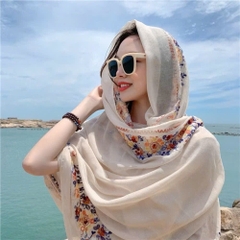 PHỤ KIỆN - KHĂN CHOÀNG ĐI BIỂN THÊU HOA SWIMY SẴN