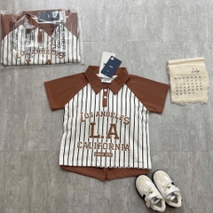 SET BỘ ÁO CỔ BẺ NÂU TÂY L.A CHO BÉ TRAI