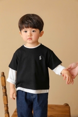 SET 3 ÁO DÀI TAY CỔ TRÒN PHỐI TAY BÉ TRAI SẴN