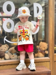 SÉT CỘC BE VUI TẾT TRUNG THU QUẦN ĐỎ KÈM MŨ LÂN BÉ TRAI