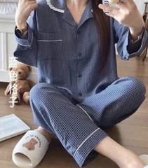 SET BỘ PIJAMA KẺ 3 MÀU NỮ