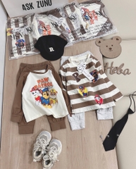 SET 2 BỘ DÀI PAW PATRAL TONE NÂU KẺ BÉ TRAI