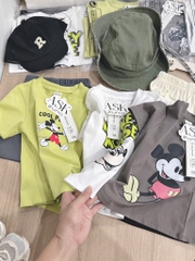 SET 3 BỘ CỘC MICKEY MOUSE TRẮNG XANH XÁM BÉ TRAI
