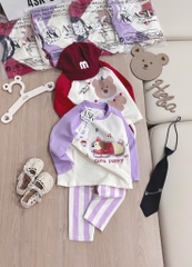SET 2 BỘ DÀI QUẦN SỌC GẤU BEAR PUPPY BÉ GÁI SẴN