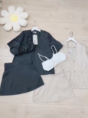 SET BLAZER CHÂN VÁY LI EO KÈM ÁO SẴN