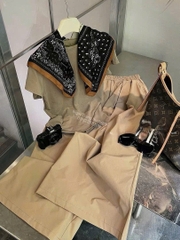 SET ÁO THUN QUẦN SUÔNG RỘNG KÈM KHĂN NỮ