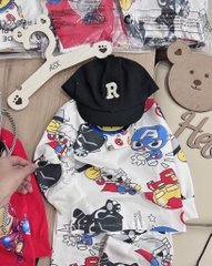 SET 2 BỘ DÀI IRONMAN MARVAL ĐEN ĐỎ GHI BÉ TRAI SẴN