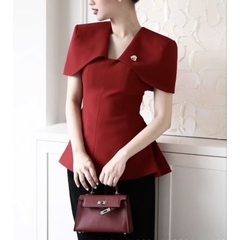 ÁO CỘC CHOÀNG VAI HAI LỚP LI EO KÈM TAG NỮ SẴN (SALE 129k)