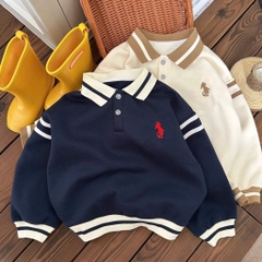 BỘ DÀI NỈ HAI DA POLO THÊU NGỰA 2 MÀU BÉ TRAI