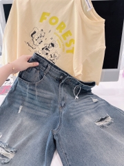 SET JEAN RÁCH LỬNG MIX ÁO PHÔNG FOREST NỮ SẴN (SALE 139k)