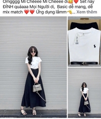 SET CHÂN VÁY TÍM THAN MIX ÁO THÊU NỮ SẴN(XẢ 139k)