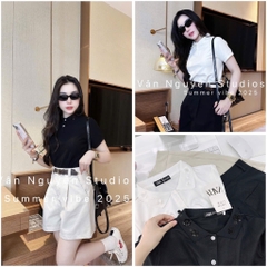 SET POLO ĐÍNH HOA MIX SHORT LI TRƯỚC NỮ SẴN(XẢ 119k)