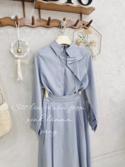 SET CỔ NƠ LỆCH XANH PASTEL NỮ SẴN