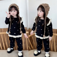 SET 2 BỘ DÀI TỔ ONG BÈO TIM BÉ GÁI SẴN (sale 85k)