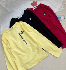 SET 3 ÁO ĐỎ VÀNG ĐEN THÊU MICKEY NỮ THU ĐÔNG SẴN