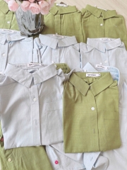ÁO SƠ MI VẠT GẬP 2 MÀU NỮ SẴN (SALE 69k)