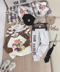 SET 2 BỘ DÀI PAW PATRAL TONE NÂU KẺ BÉ TRAI
