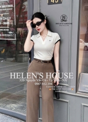 ÁO CỔ V PHỐI TAY ĐÍNH TAG NỮ SẴN