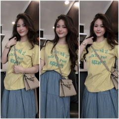 SET ÁO VÀNG CHÂN VÁY XANH DÀI NỮ