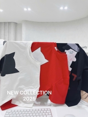 ÁO COTTON MÈO ĐI HIA CỘC TAY NỮ SẴN