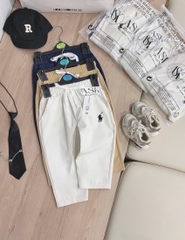 SET 3 QUẦN DÀI KAKI THÊU NGỰA BÉ TRAI