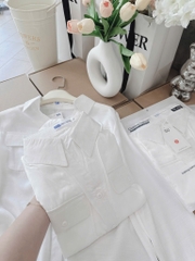 ÁO SƠ MI GU 2 TÚI NẮP TAY DÀI NỮ