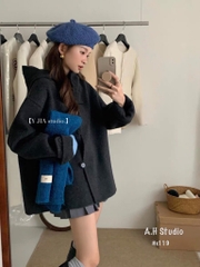 ÁO KHOÁC DẠ LEN ÉP DÁNG RỘNG SIÊU HOT