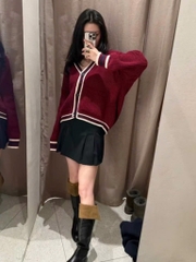 ÁO LEN CADIGAN MẬN Z.ARA PHỐI VIỀN NỮ THU ĐÔNG