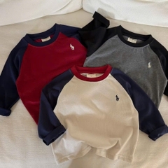 SET 4 ÁO ĐỎ XÁM BE DÀI TAY BÉ TRAI