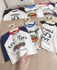 SET 3 ÁO Ô TÔ GẤU HAMBUGER DÀI TAY BÉ TRAI SẴN(XẢ 108k)