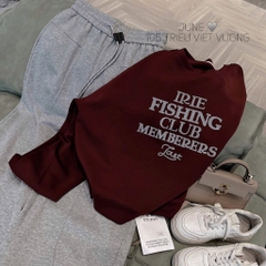 SET ÁO ĐỎ FISHING CLUB PHỐI QUẦN XÁM NỮ THU ĐÔNG