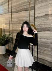 ÁO LEN Z.R CỔ THUYỀN ĐEN TRẮNG HỒNG NỮ THU ĐÔNG(XẢ 129k)