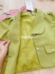 SET DẠ WEET LI-EN CỔ V SEN CÚC NGỌC QUẦN LI SẴN