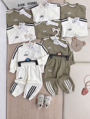 SET DÀI NỈ 3 SỌC HAI DA RÊU KEM BÉ TRAI SẴN