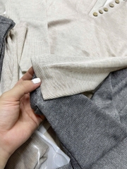 SET THUN PHỐI CỔ CÚC 2 MÀU NỮ THU ĐÔNG