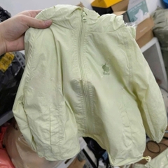 ÁO GIÓ XANH THÊU THỎ CÓ MŨ DÀI TAY BÉ TRAI BÉ GÁI (xả 50k)