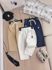 SET 3 QUẦN DÀI KAKI THÊU NGỰA BÉ TRAI