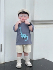 SET 3 ÁO KHỦNG LONG CỘC TAY BÉ TRAI